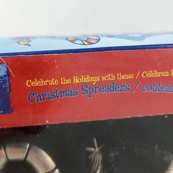 Christmas Spreaders Stainless Steel 3 Piece Set Handles Santa Candy Cane Tree - Picture 3 of 5